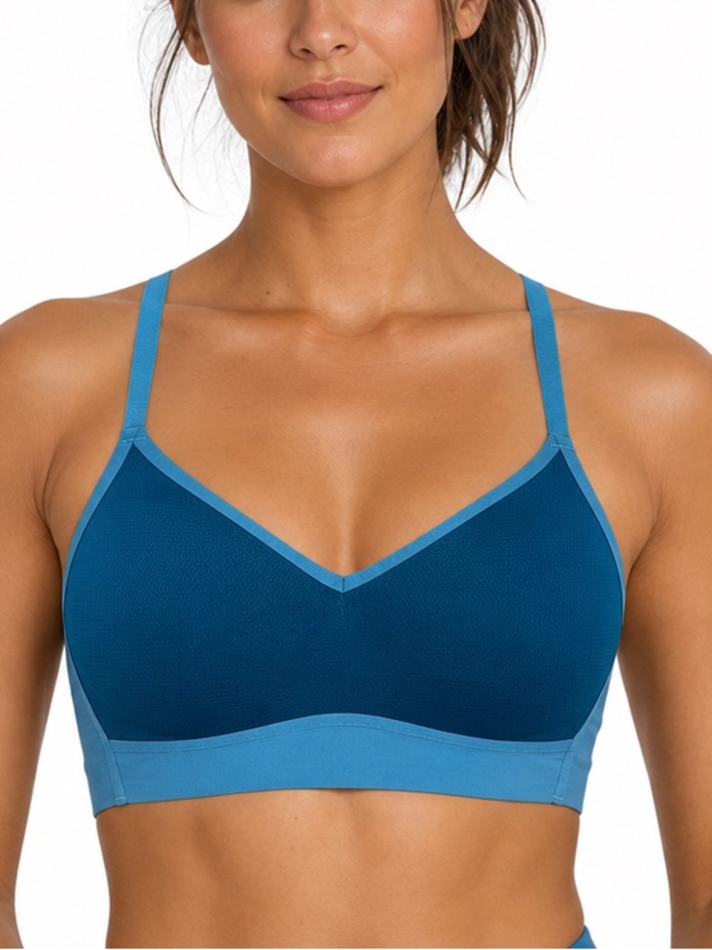 Nike Blue Sports Bra - Racerback, Perforated Back, Adjustable Straps - Picture 2 of 15
